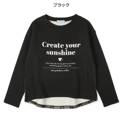 西松屋 裏起毛後ろチェックトレーナー 正規品