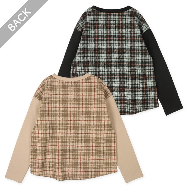 西松屋 裏起毛後ろチェックトレーナー 正規品