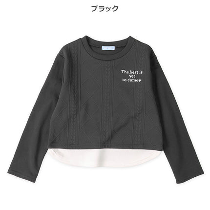 西松屋 裏起毛ジャガード胸ロゴレイヤード風トレーナー 正規品