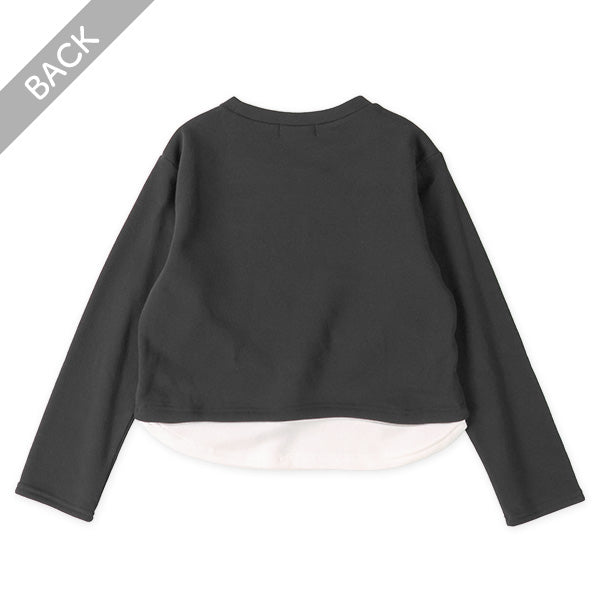 西松屋 裏起毛ジャガード胸ロゴレイヤード風トレーナー 正規品