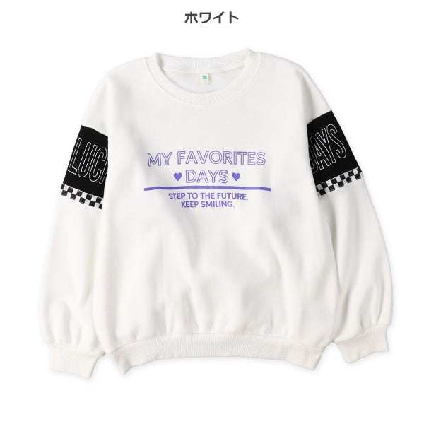 西松屋 ELFINDOLL 裏起毛袖チェッカーフラッグトレーナー 正規品