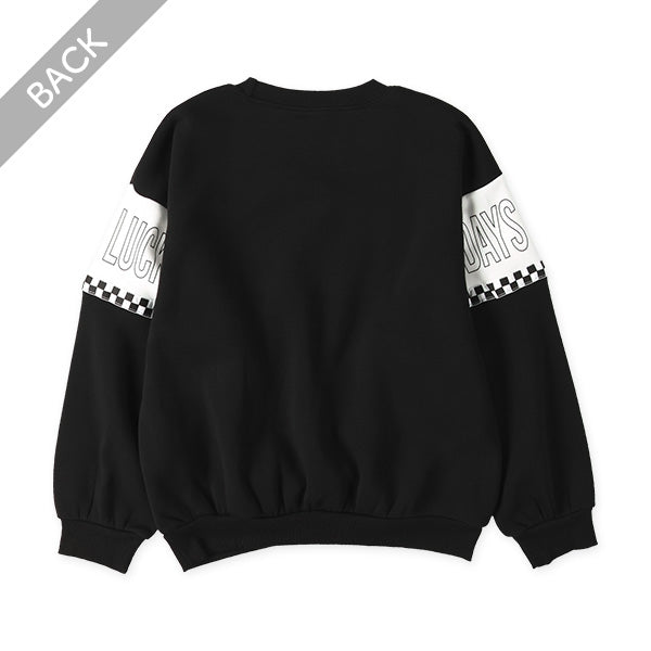 西松屋 ELFINDOLL 裏起毛袖チェッカーフラッグトレーナー 正規品