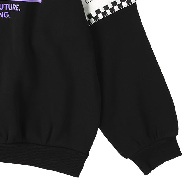 西松屋 ELFINDOLL 裏起毛袖チェッカーフラッグトレーナー 正規品