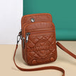 Quilted PU Crossbody Shoulder Bag for Women – Mini Zip Purse in 4 Colours