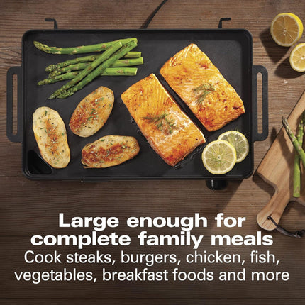 HAMILTON BEACH PROFESSIONAL 38560 Iron Indoor Electric Grill & Griddle - Refurbished with Home Essentials warranty