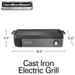 HAMILTON BEACH PROFESSIONAL 38560 Iron Indoor Electric Grill & Griddle - Refurbished with Home Essentials warranty