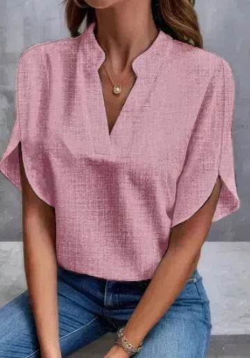 Summer Short-sleeved Chiffon Shirt New V-neck blouse Women's Casual Versatile Clothing Evening Tops for Women