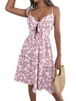 Spring And Summer Leisure Floral Spaghetti floral Midi Dress