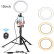 LED Ring Light with Tripod Stand, 8 10 12 inch, USB Powered, Phone Holder and Bluetooth Remote