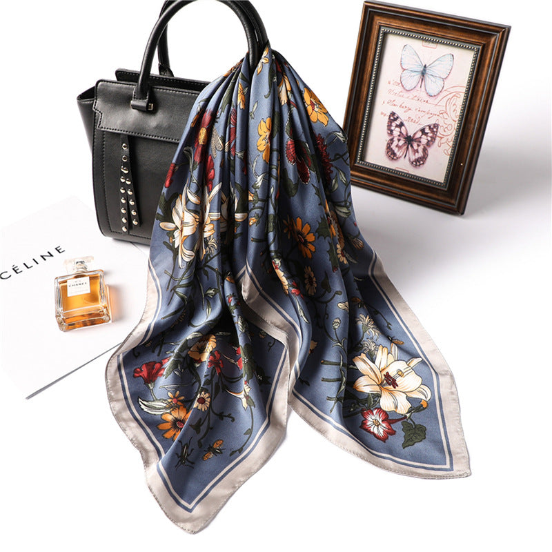 Women's Decorative Silk-Style Square Scarf 70x70cm – 15 Prints Canada USA
