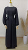 Muslim Rhinestone Dubai Round Neck Pullover Belt Dress