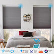 Equipped With A 15 Channel Remote Control And Solar Charging Panel, Electric Fully Blackout Honeycomb Curtain, Intelligent Silent Remote Control Curtain Detachable Lithium Battery