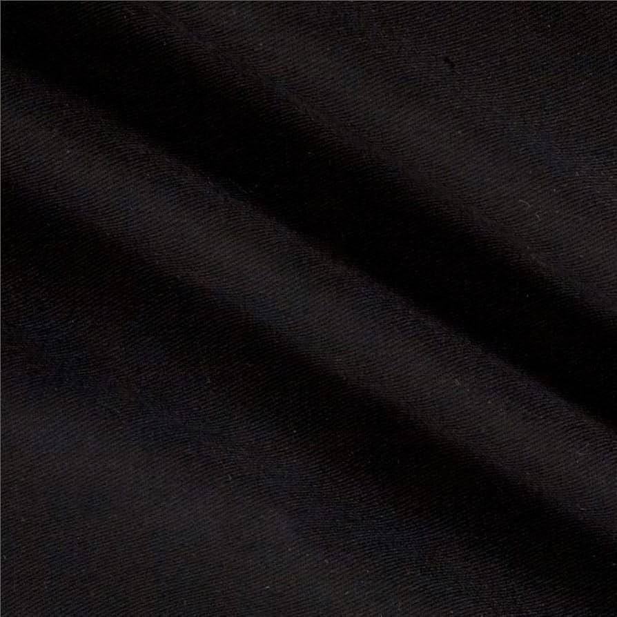 Black and White Twill Fabric: 65/35 Poly-Cotton Blend, 57