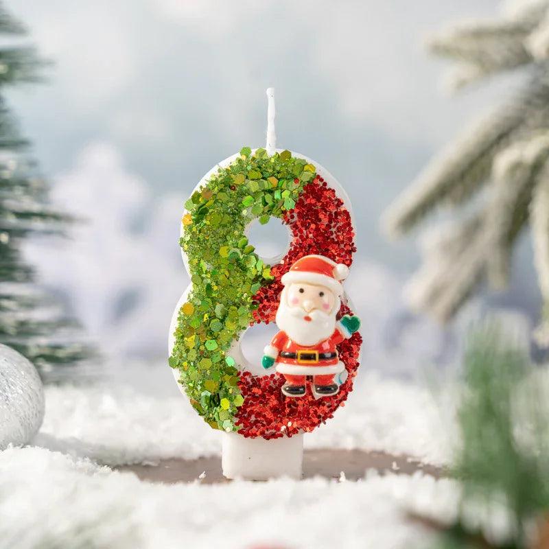 Santa Claus Digital Candle 0-9 Handmade Diy Decoration