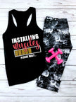Installing Muscles Please Wait Racerback Tank Top