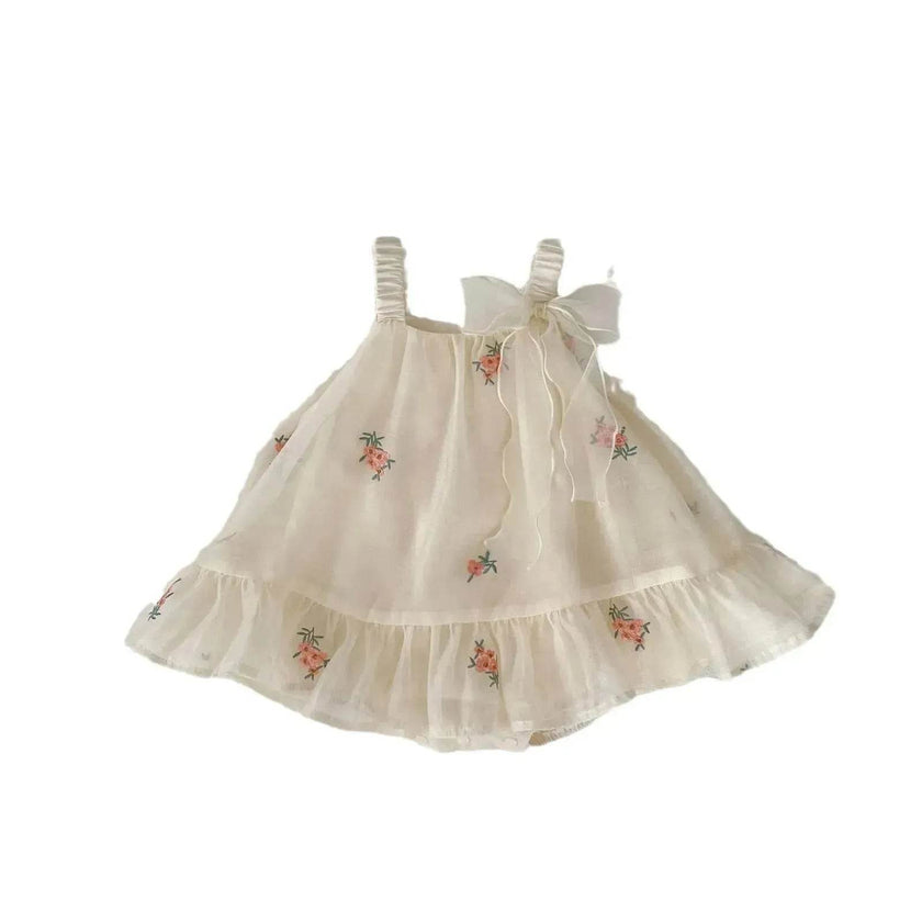 Newborn baby girl Embroidered Mesh Baby Bloomer With Skirt Infant baby Casual dress for baby girl
