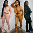 Women 2pcs Long sleeve Wide leg Pant set