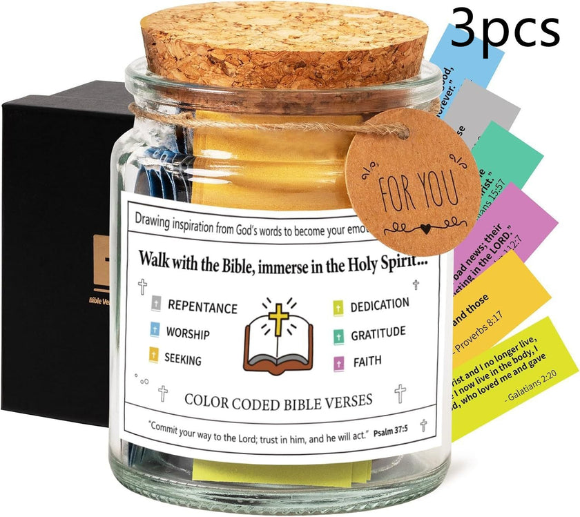 Bible Verses In A Jar – 90 Scripture Cards Glass Jar (Colours A, B, C)