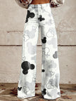 Graphic Printed Bootcut Jeans for Women – Wide Leg Printed Denim Trousers