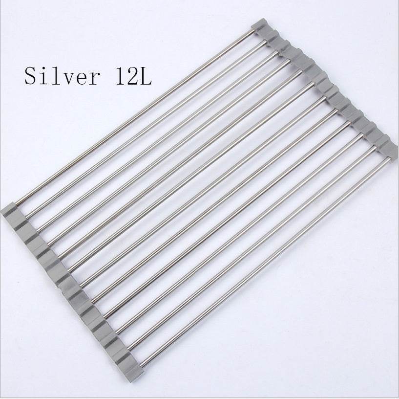 Folding Kitchen Drain Sink Rack Stainless Steel sink caddies