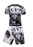 Men’s MMA Compression Rash Guard Set – Anime BJJ Grappling Fight Shorts & Leggings Training Gear