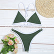 Women's Halter Triangle Bikini Set – Contrast Trim