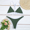 Women's Halter Triangle Bikini Set – Contrast Trim