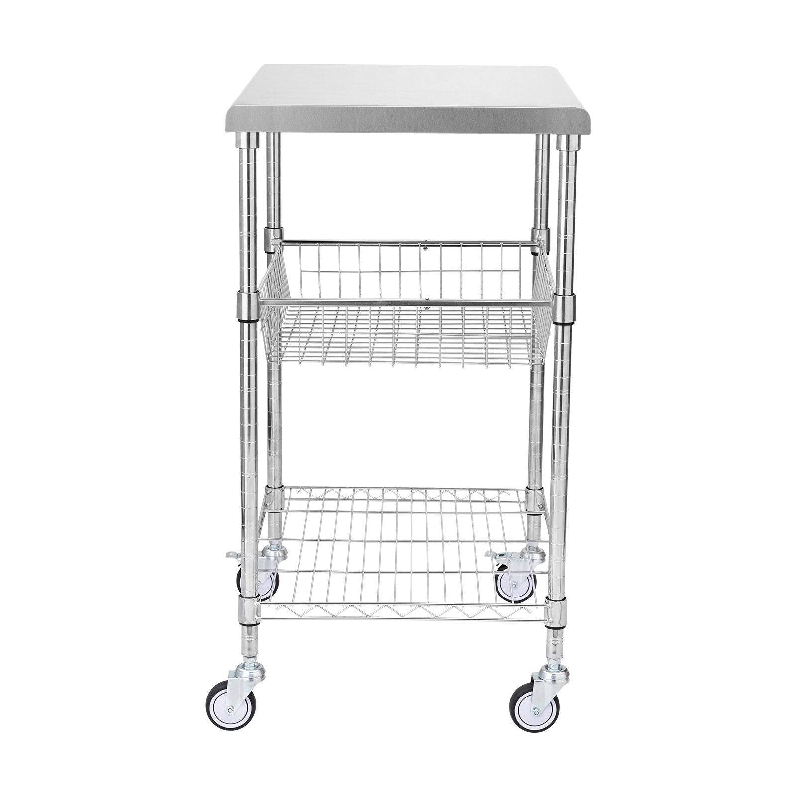 VEVOR 3-Tier Workbench Utility Cart for Kitchen Office