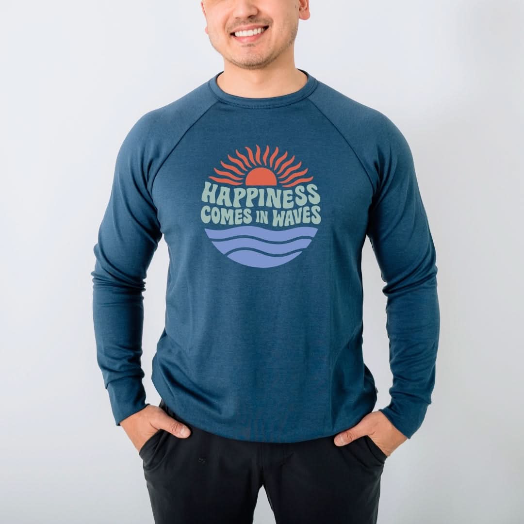 Adult Unisex/Men's Bamboo Graphic Raglan Pullover | Ice Cream Dash On Seaglass