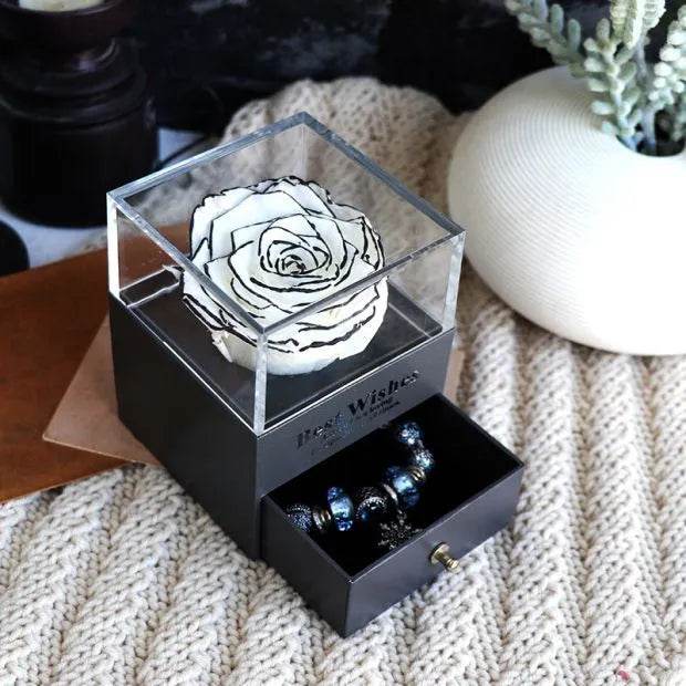 Eternal Flower Rose Jewelry Box for Birthday Presents Valentines Day Wedding Gift Box