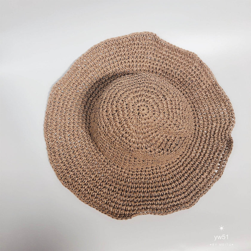 Summer Vacation Beach Outdoor foldable Large Brim Bucket Sun Hat for Women