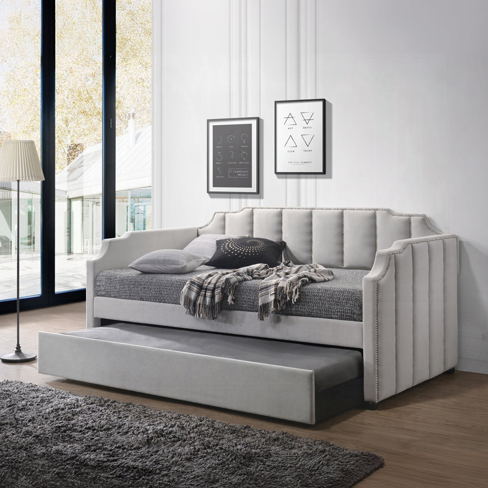 Breda Arched Daybed w/Trundle - Dove Grey