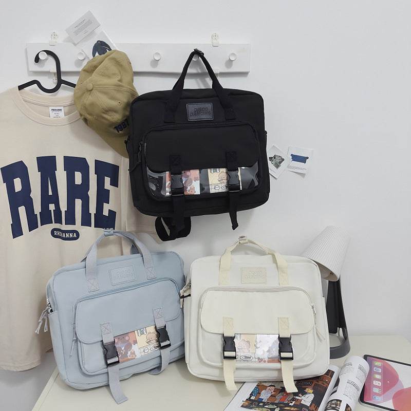 Lightweight College Soft Girl Tote Backpack Laptop Bag