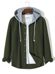 Men's Autumn And Button down Waffle Hoodie Cardigan