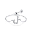 S925 Sterling Silver Niche Style Arabic Letters Pull-out Chain All-match Stackable