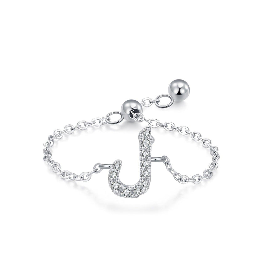 S925 Sterling Silver Niche Style Arabic Letters Pull-out Chain All-match Stackable