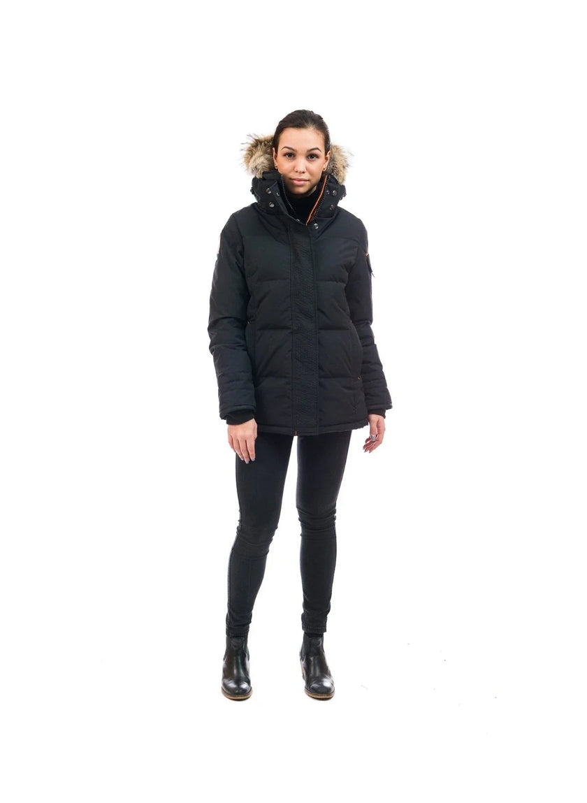 Outdoor Survival Canada Women's Nisto -40 Down Parka, Orca Black, Large - ON DISPLAY
