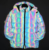 Rainbow reflection winter Puffer coat Unisex