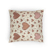 Pink Heart Pattern Woven Pillow | Boho Valentine Home Decor