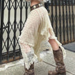 Fashionable Retro Trendy Irregular Midi Lace Skirt