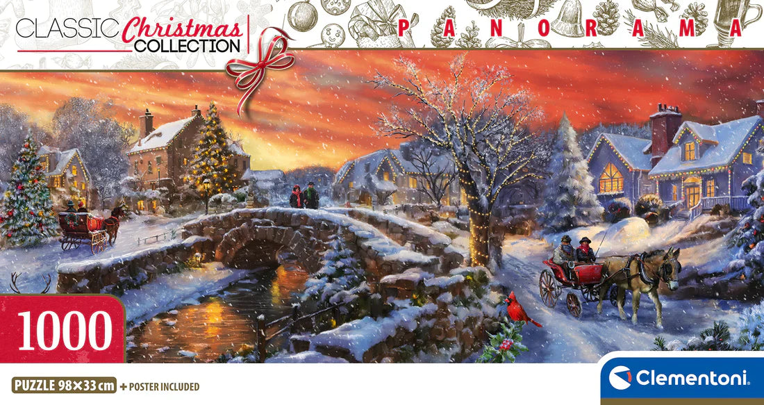 Clementoni - PZ1000: PANORAMA - CHRISTMAS OVER THE BRIDGE