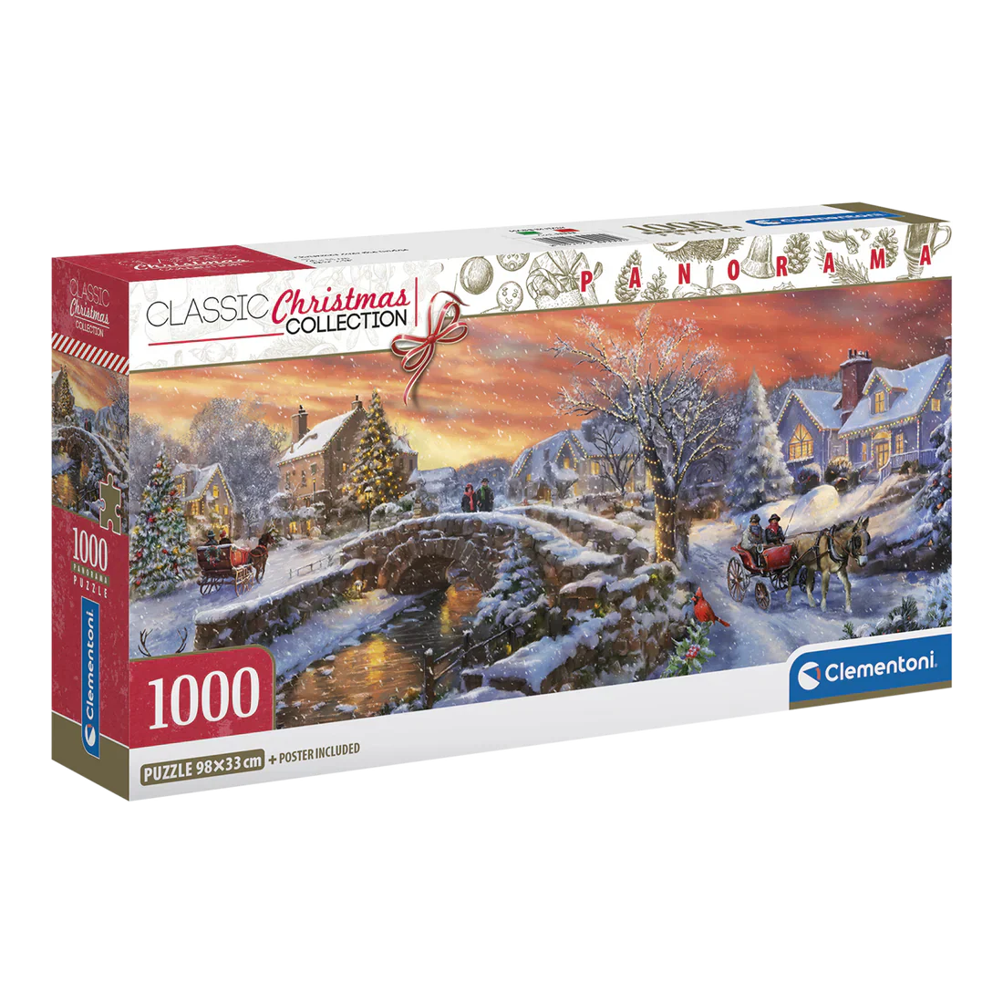 Clementoni - PZ1000: PANORAMA - CHRISTMAS OVER THE BRIDGE