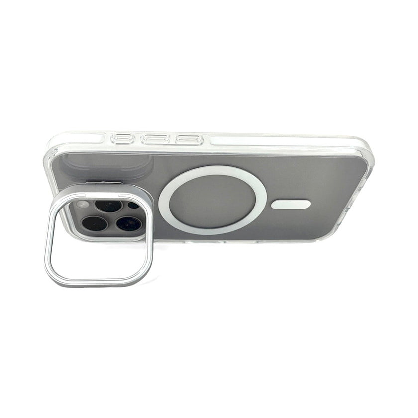 iPhone 15 clear MagSafe camera stand case