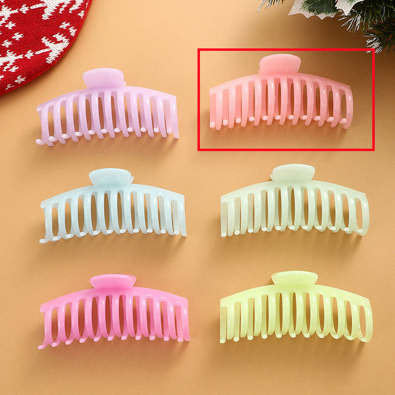 Fluorescent Large Hair Claw Clip – European American Style Plastic Resin Bone Clip