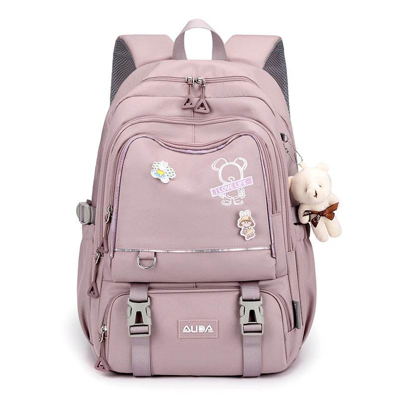 Large Capacity Lightweight Spine-protective Girls Backpack