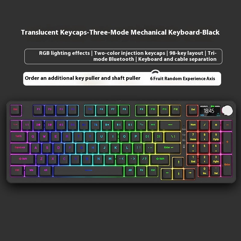 98-Key Wireless Bluetooth Mechanical Keyboard – Triple-Mode Gaming & Office | 30 Styles
