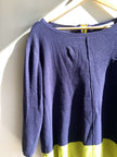 Vintage Navy & Lime Block Knit Sweater