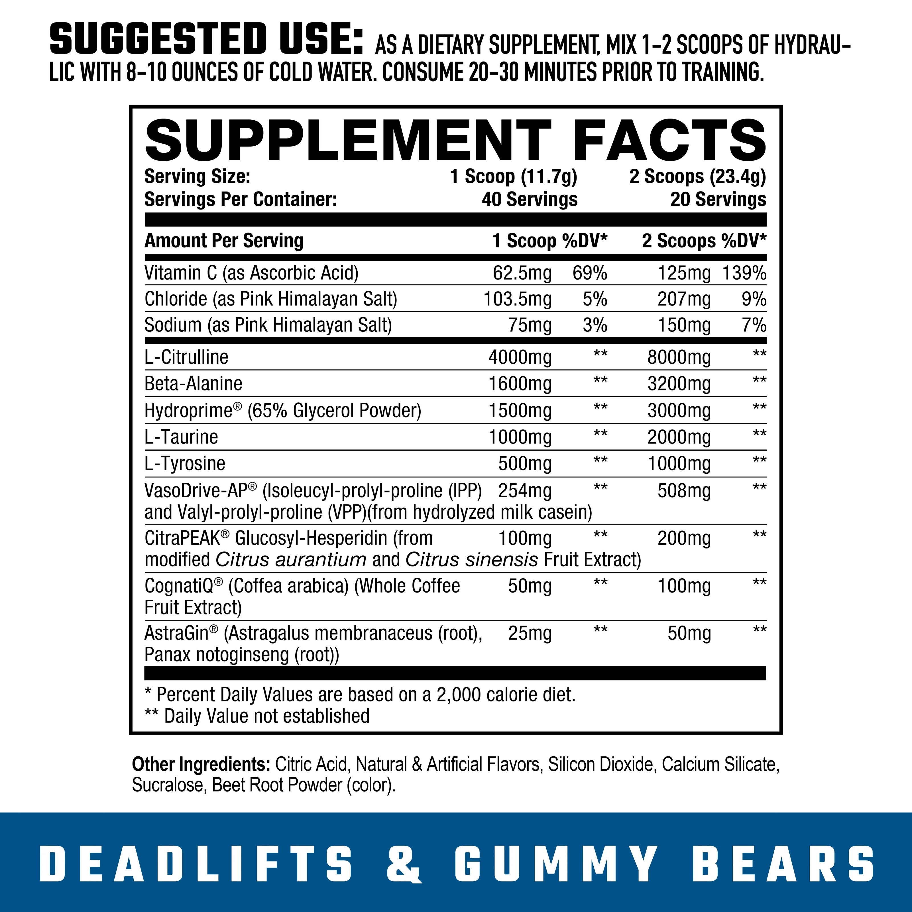 Axe & Sledge Hydraulic V2 Stim Free Pre-Workout