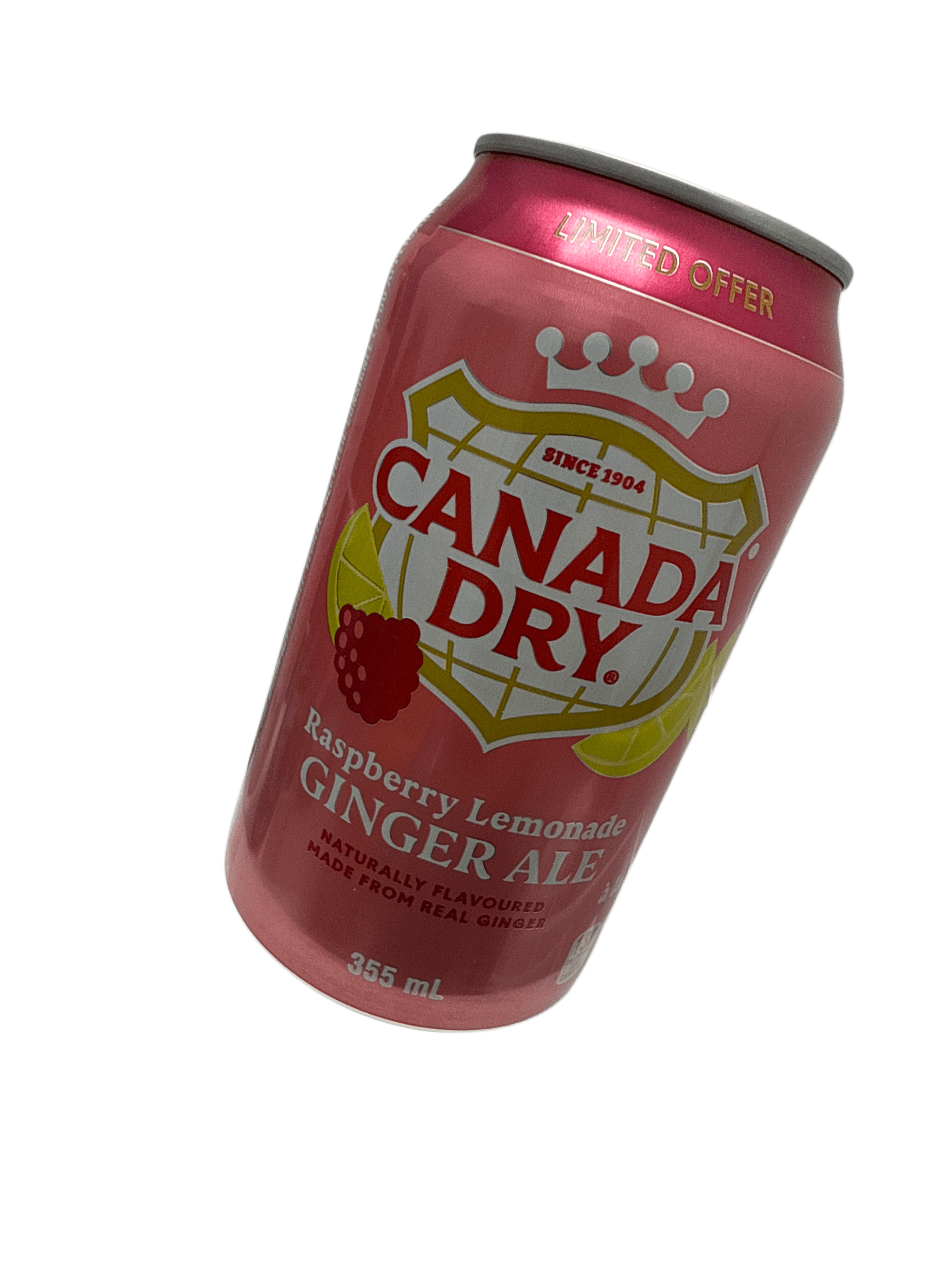 Canada Dry, édition limitée, limonade framboise, bière de gingembre en canette, 355 ml - édition canadienne
