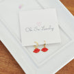 Red Lips Huggie Hoop Earrings 
